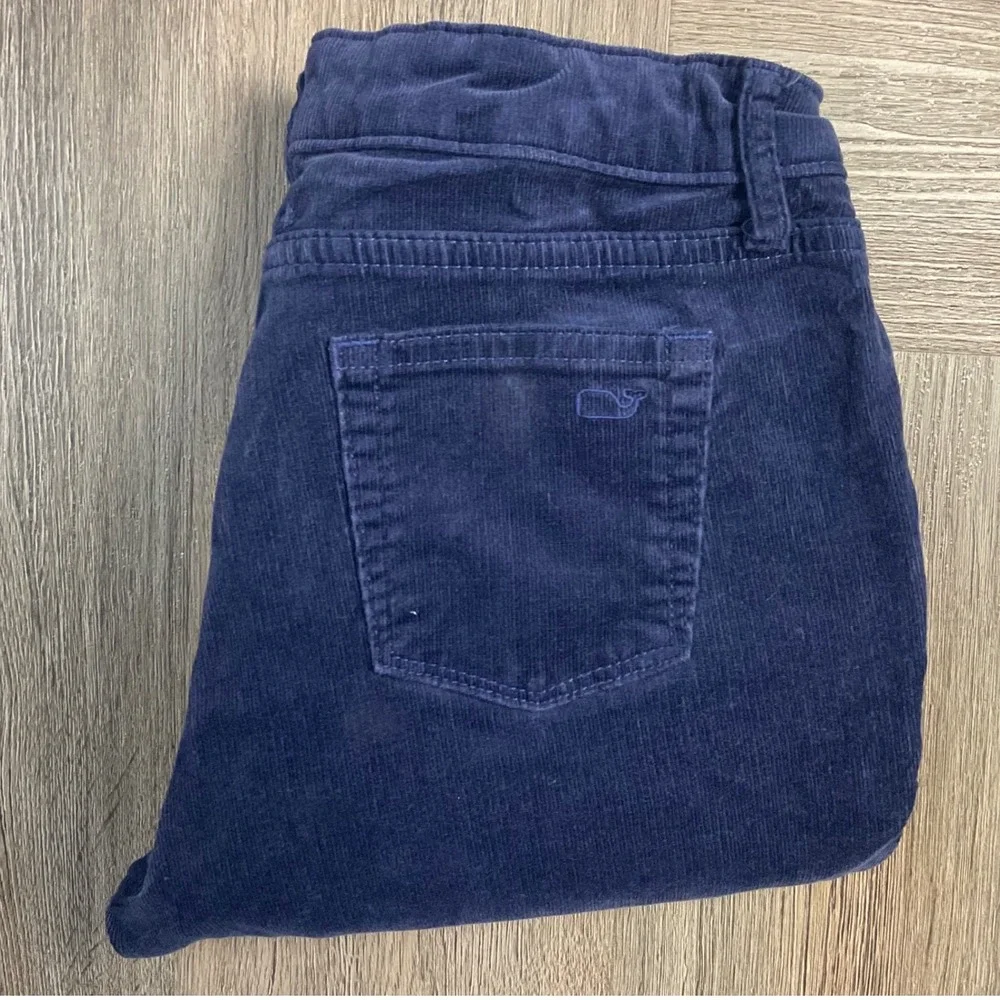 Vineyard Vines Corduroy‎ Straight Leg Pants Girls 12 Navy Blue Adjustable Preppy
